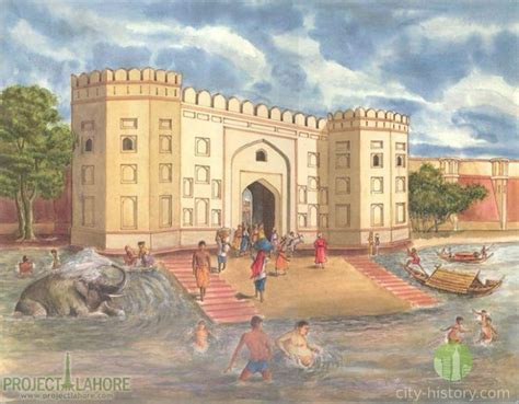 Old Gates Of Lahore Paintings 19th Century - Lahore History