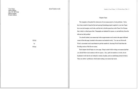 Formatting A Manuscript In Microsoft Word Template Free Download - Free Word Template