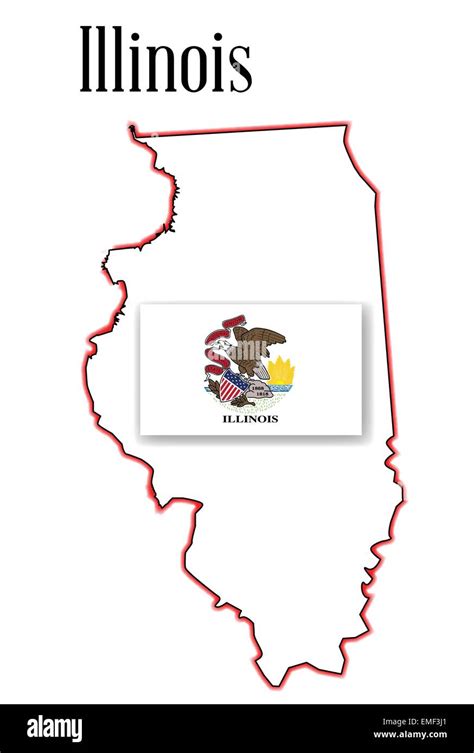 Illinois State Map and Flag Stock Vector Image & Art - Alamy