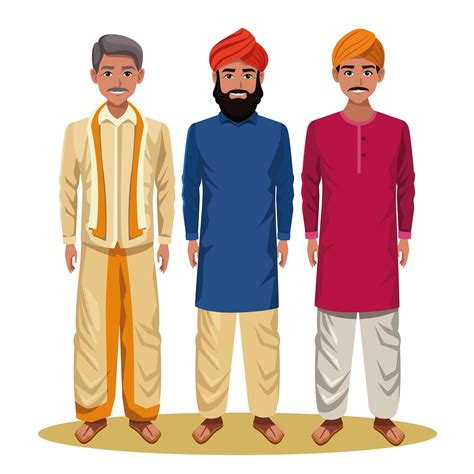 Indian men cartoon characters 1522074 Vector Art at Vecteezy