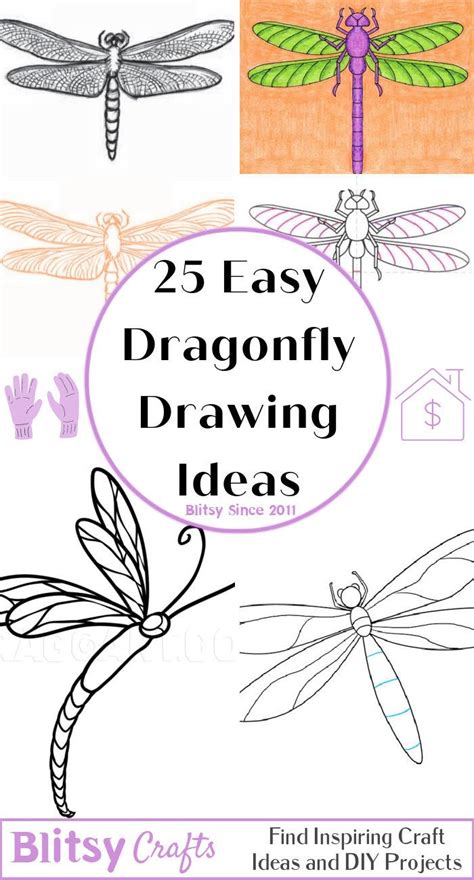 25 Easy Dragonfly Drawing Ideas - How to Draw