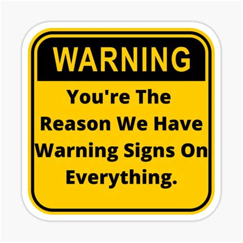 "Funny Warning sign" Sticker by Ettevehs | Redbubble