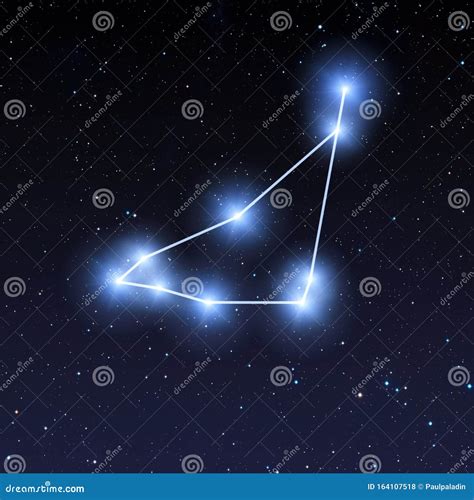 Capricorn Constellation Map in Starry Sky Stock Illustration ...