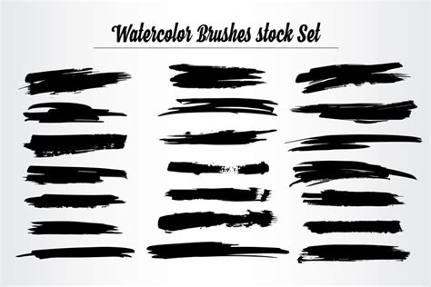 Watercolor Brushes Stock Set