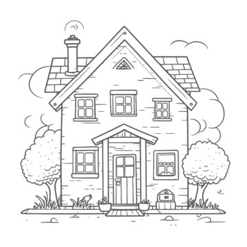 House And Trees Vector, House, Trees, Colors PNG and Vector with Transparent Background for Free ...
