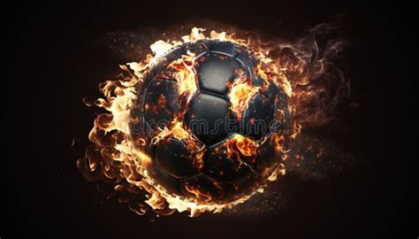 Flaming soccer ball 3d stock illustration. Illustration of sport - 269997313