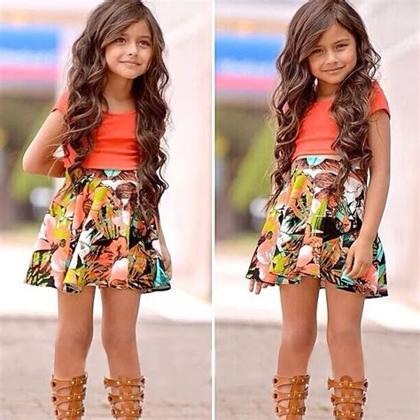 Summer Kids Baby Girls Clothes Fashion Short Sleeve T shirt Cute Floral Skirt Two Pieces Suit ...