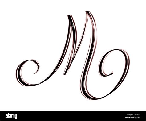 Skewed capital M - hand lettering isolated on white background Stock ...