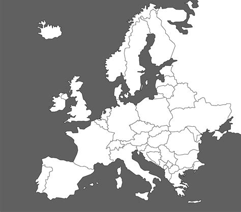 Mapa De Europa Y Asia Con Nombres Blanco Y Negro - Krysfill Myyearin