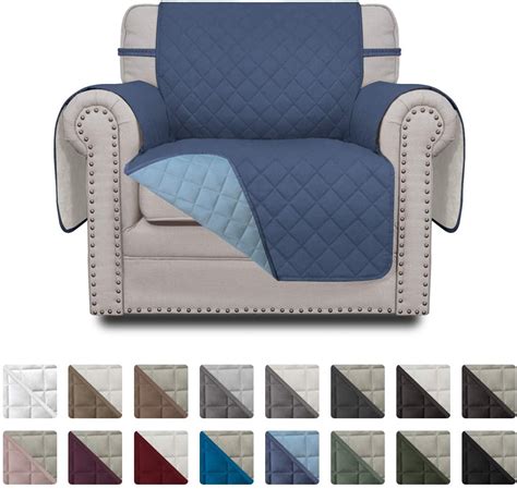 Easy-Going Reversible Sofa Slipcover Water Resistant Couch Cover, Chair Size, Dark Blue/Light ...