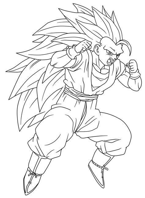 Lineart#05 - SSJ3 Goku by GenesisLinearts on DeviantArt