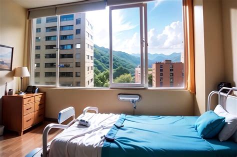 Premium AI Image | A hospital room with a window that says " a view of ...