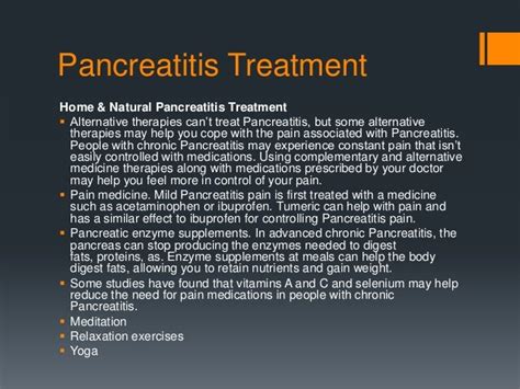 How to treat pancreatitis