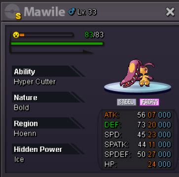 Shiny Mawile (Bold) - Shiny and Special Pokémon - Silver - Pokemon Revolution Online