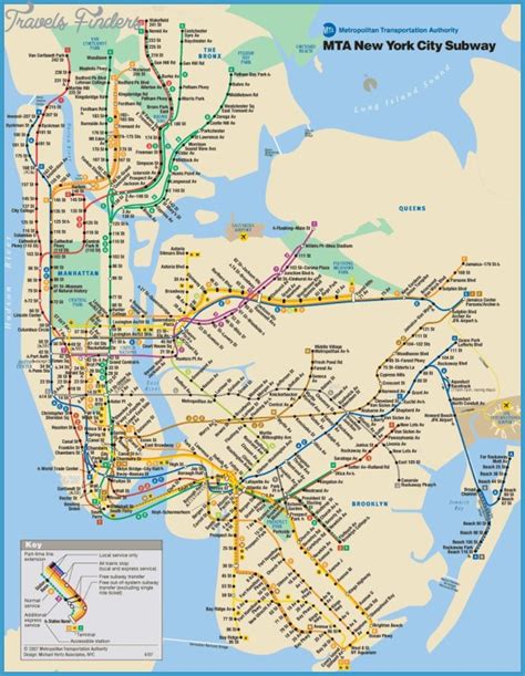 New York map subway - TravelsFinders.Com