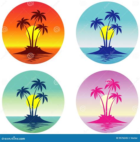 Tropical Island (Vector) Royalty Free Stock Photo - Image: 9576245