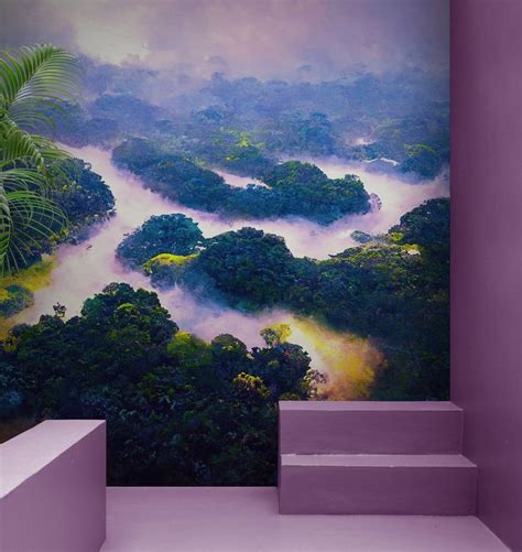 Tropical Rainforest Wall Mural Painting. #6475