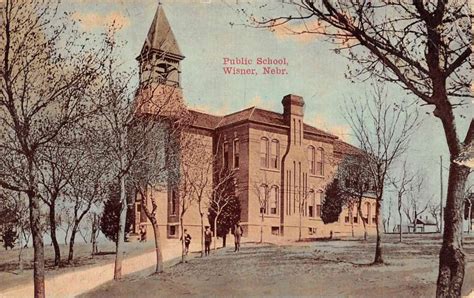 Wisner Nebraska Public School Street View Antique Postcard K87189 - Mary L. Martin Ltd. Postcards