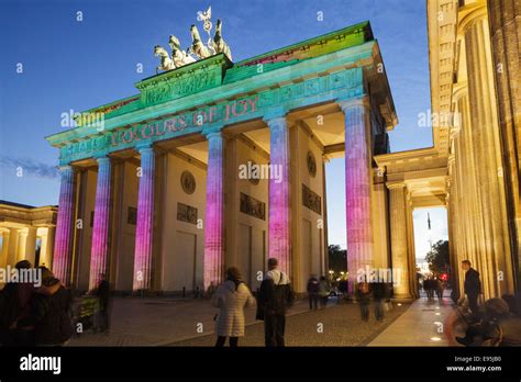 Brandenburg Gate at The Festival of Lights in Berlin, Germany, 2014 ...