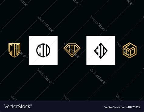 Initial letters cid logo designs bundle Royalty Free Vector