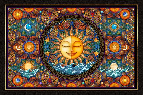 Sunshine Healing Celestial Tapestry Wall Hanging by Dan | Etsy Sun And ...