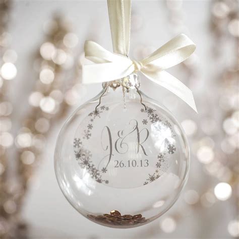 Personalised Initial And Wedding Date Christmas Bauble in 2021 ...