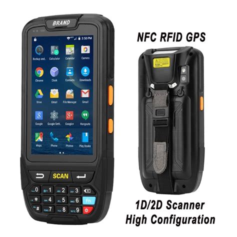 Android 5.1 Handheld pos terminal with NFC UHF RFID reader memory 4 inch large screen Data ...