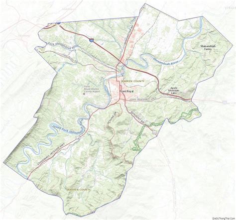 Topographic map of Warren County, Virginia | Virginia