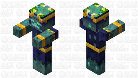 Armored Drowned Minecraft Dungeons Hidden Depths DLC Minecraft Mob Skin