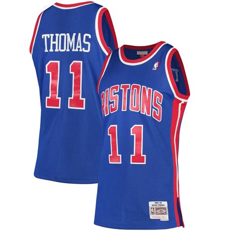 Mitchell & Ness Isiah Thomas Detroit Pistons Blue 1988-89 Hardwood ...