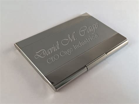 Personalized Business Card Holder Engraved for Free Two Tone