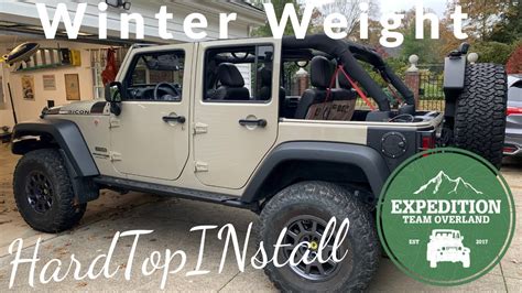 Removing Soft Top, Installing Hard Top on a Jeep Wrangler JKU - YouTube