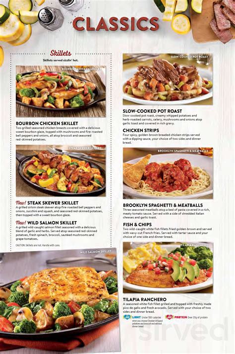 Denny's menu in Brooks, Alberta, Canada