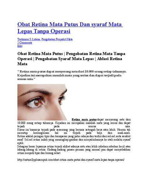 (DOC) Obat Retina Mata Putus Dan syaraf Mata Lepas Tanpa Operasi ...