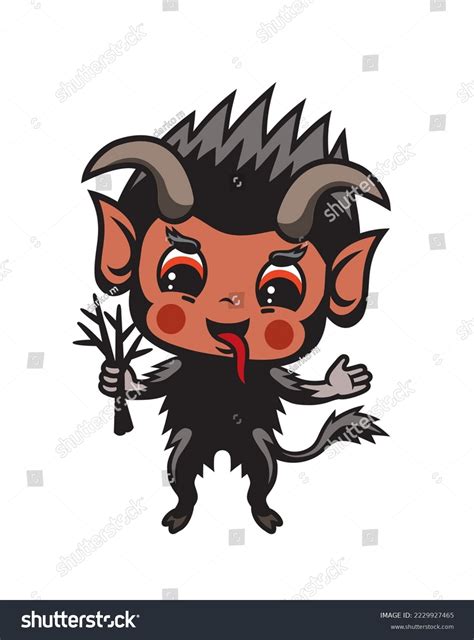 Cute Cartoon Style Illustration Krampus Stock Vector (Royalty Free ...