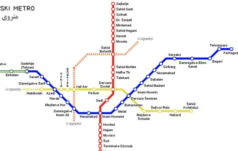 Tehran Metro Station Map