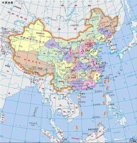 Detailed political and administrative map of China in Chinese. China ...