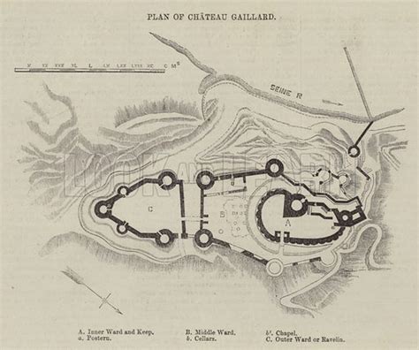 Plan of Chateau Gaillard stock image | Look and Learn