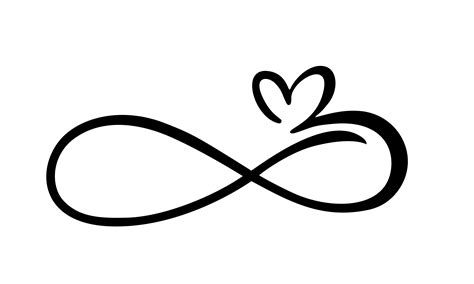 Love heart In the sign of infinity. Sign on postcard to Valentines day ...