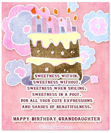 Sweet Birthday Wishes For Granddaughter By WishesQuotes