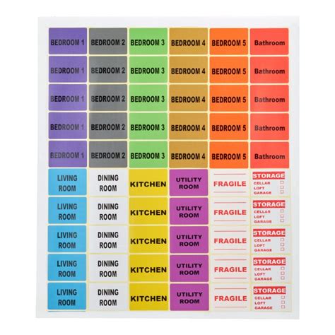 Moving Labels - Easy Colour Coding by Room - Titan Storage