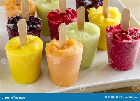 Homemade Fresh Pureed Fruit Frozen Popsicles Stock Photo - Image of ...