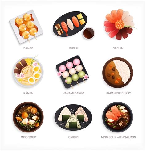 Free Vector | Traditional japanese food set