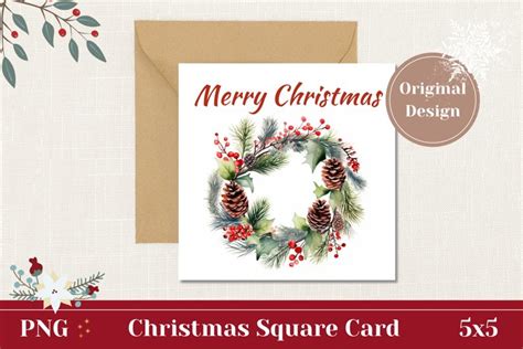 Watercolor Christmas Card, Christmas Wreath (2836549)