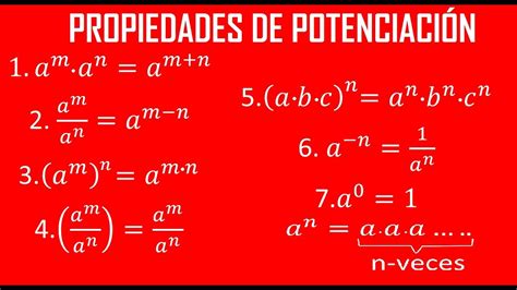 Propiedades de los exponentes con Ejemplos - YouTube