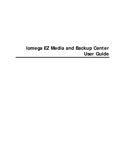 lenovo IOMEGA EZ MEDIA BACKUP CENTER