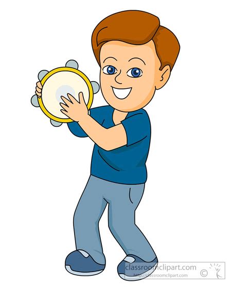 Musical Instruments Clipart - boy-playing-tambourine-814 - Classroom ...