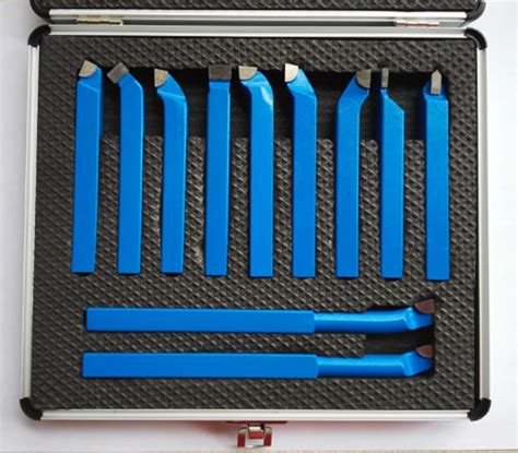 11PCS Metal Lathe Tooling Carbide Brazed Tip Tipped Cutter Tool Bit Bar Turning Tool Cutting Set ...