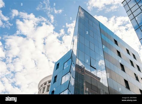 Glass facade texture of a modern office building. High tech ...