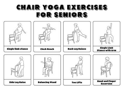 Printable Chair Yoga Poses | Chair yoga, Senior fitness, Chair pose yoga